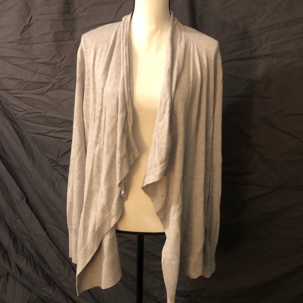 EUC LOFT Light Grey Wool Blend Open Light Cardigan